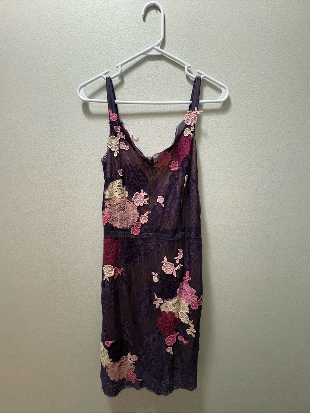 Dolce & Gabbana NWT Purple Floral Lace Embroidered Slip Dress IT 42